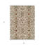 Tapis intérieur lavable floral 5 pi x 8 pi ivoire brun et rouge
