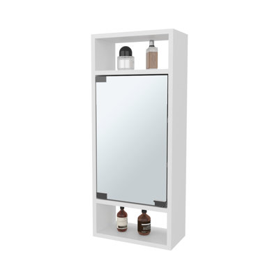 , Armoire à pharmacie murale blanche avec porte miroir pour rangement de salle de bain, 24 31 pouces de haut, 11,75 de large