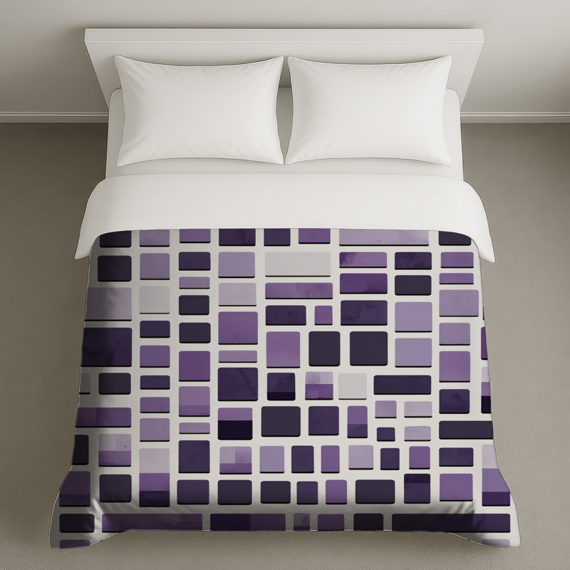Housses de couette mauves en mosaïque rectangulaire, King