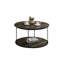 Ensemble de table rustique de style rustique 3 pièces 1 table basse 2 tables de bout décoratives à deux niveaux avec rangement brun foncé-1496518609