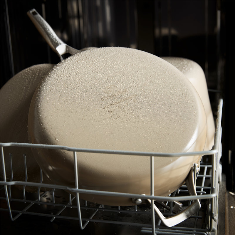Calphalon  Premier Ceramic Nonstick 12" Frying Pan with Lid, Mushroom Gray