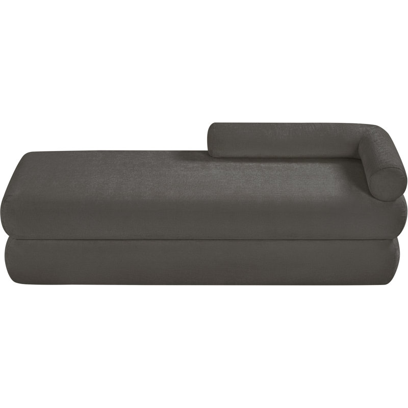 Banc rembourré en chenille Kennedy, Tissu gris chenille