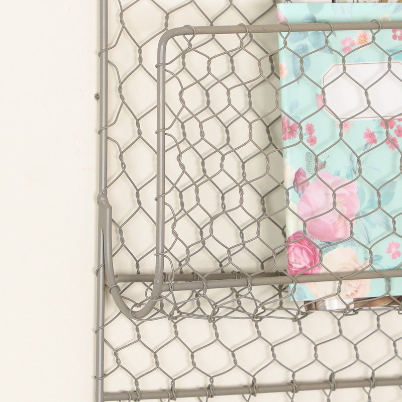 Metal Free Standing Magazine Rack, Grey