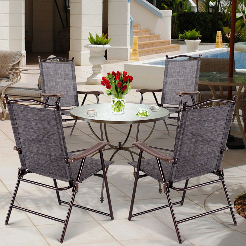 Breinigsville Folding Deck Chair, Gray