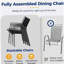 Ensemble de 4 chaises de patio en aluminium de 22,44 pouces de largeur, entièrement assemblées et empilables