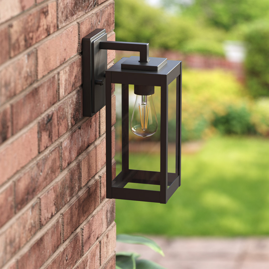 Rockmeade Black 11" H Outdoor Wall Lantern Gracie Oaks