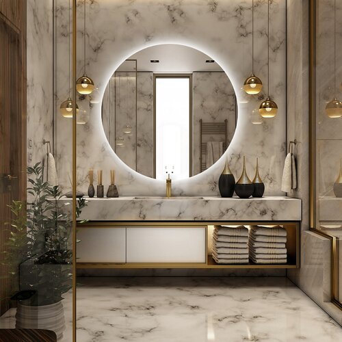 Latitude Run® Modern & Contemporary Lighted Fog Free Bathroom / Vanity ...