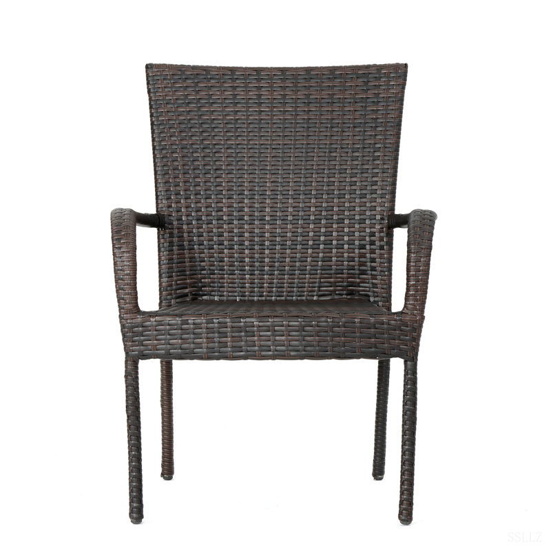 Littleton PE Wicker Stacking Chair,1pc, Brown