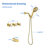 3 Handles Tub Shower Faucet Set With 10 Spray Handheld Shower 4.7 Inch Shower Handheld Shower Tub Kit Wall Mounted Shower System With Tub Spout Shower Fixtures Tub And Shower Trim Kit-113520075