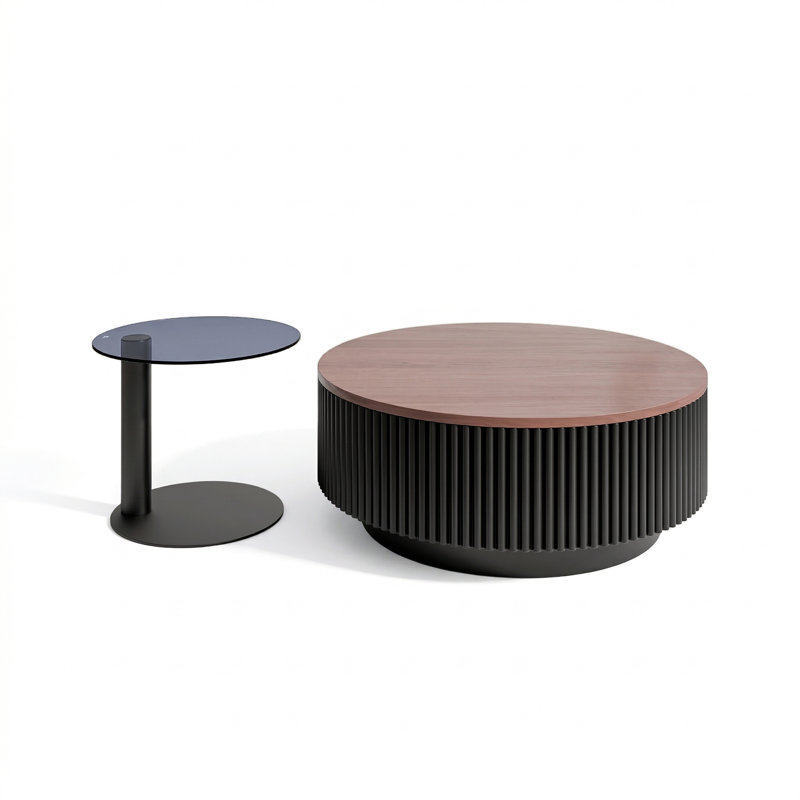 Drum Coffee Table with Storage