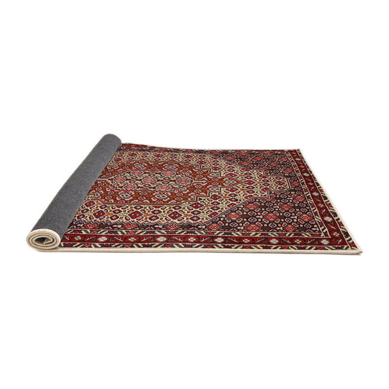 Tapis oriental rouge / crème, Rond 8 pi