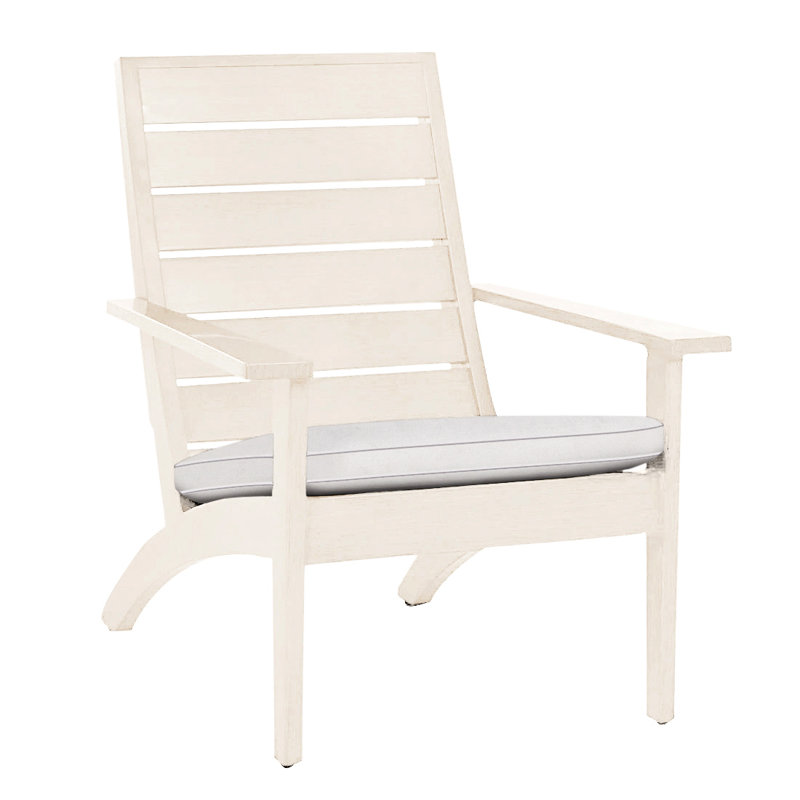 Kennebunkport Aluminum Adirondack Chair - Chalk, Welt, Linen Snow, Chalk