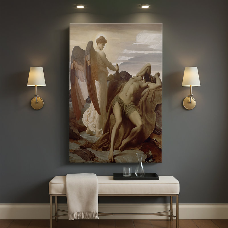 Elie dans la nature - toile tendue par Sir Frederic Leighton, 40 po x 60 po