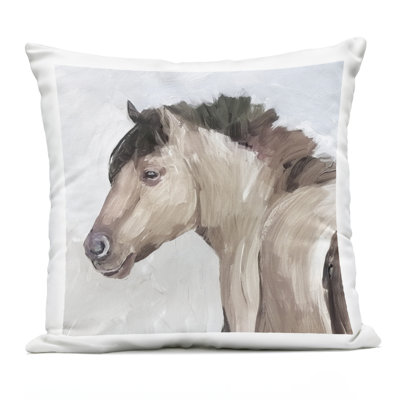 Dry Creek Horse Portrait Outdoor Printed Pillow design by Errico & Slyp