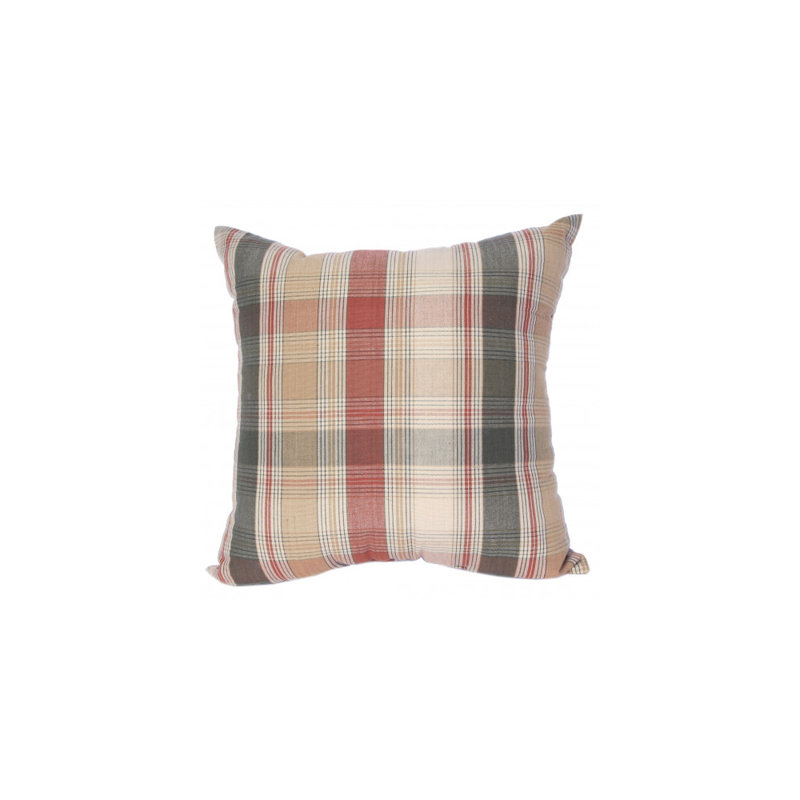 Cyprus Plaid Cotton Throw Pillow