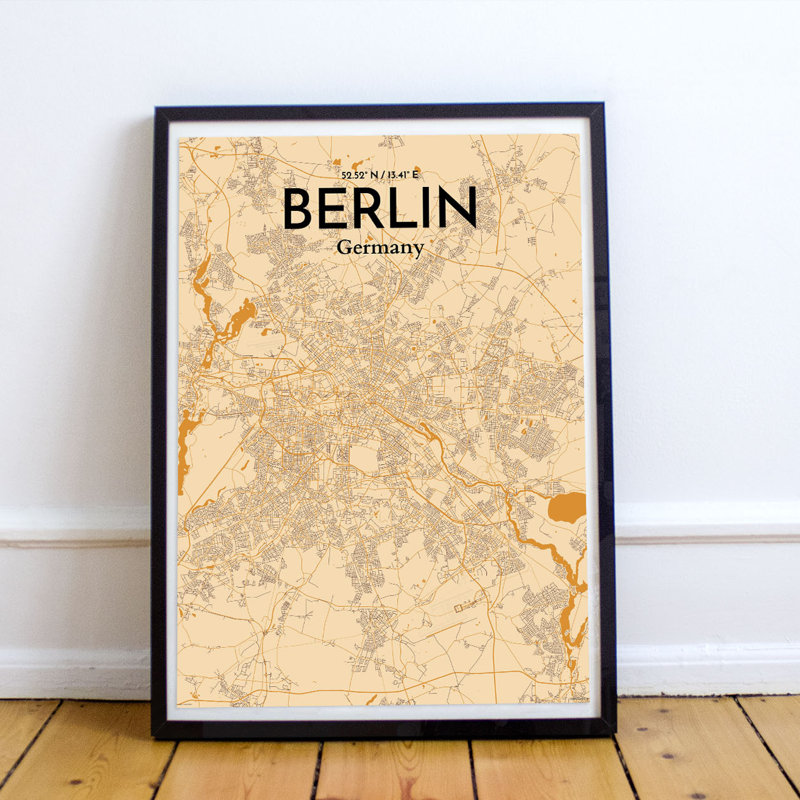 Berlin City Map - No Frame Print, 70.1cm H x 50cm W x 0.13cm D x 0.13cm D