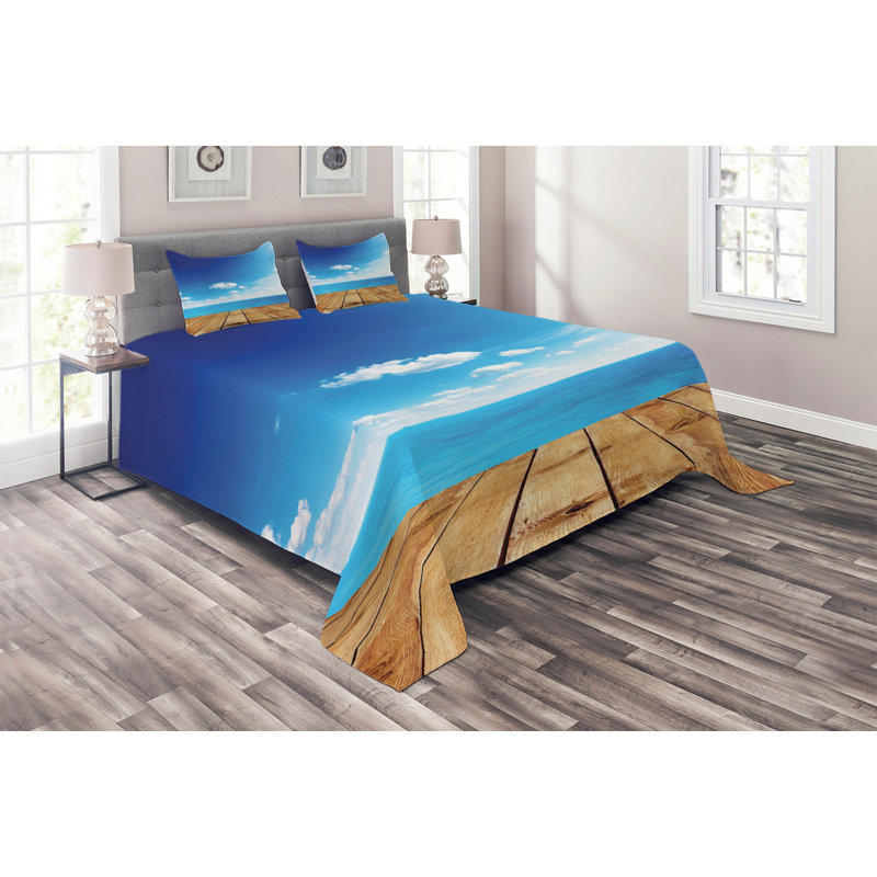 Landscape Modern & Contemporary Coverlet, King Bedspread + 2 Shams