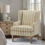 Fauteuil à oreilles rembourré en tissu 29 po avec pieds en bois massif Decker-135709692
