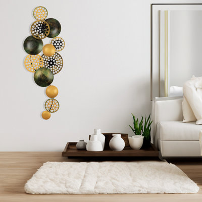 Hand-Painted Decorative Metal Wall Accessory, 35.4 x 3.1 x 16.5 inches | 100% Metal Construction (Thickness: 0.03 inches) | Unique Colour Variations, Perfect for Home Decor, Stylish and Durable Design