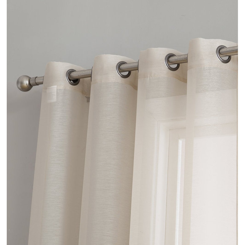 Carmille Semi-Sheer Grommet Curtain Panels, 54" W x 84" L, Beige