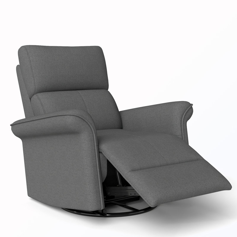 Fauteuil inclinable manuel berçant rembourré, Velours gris foncé
