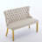 Velvet Double Dining Loveseat Bench, Kitchen & Dining Seating, 2-Seat Tufted Bench With Handmade Buttons, Wing Back, Steel Legs, Mid Century Modern-347940316-347940317