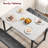 Dining Table Set for 4, Kitchen Table with 2 Upholstered Benches, Rectangular Dining Room Table Set, 3 Piece Kitchen Table Set for Small Space, Apartment, Studio, Marble White
