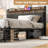 Bed Frame, Storage Headboard With Charging Station, Solid And Stable, Noise Free, No Box Spring Needed, Easy Assembly-1948733126