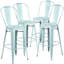 Tabouret de comptoir en métal patiné pour l'intérieur / extérieur de 24 po de hauteur Angelean - noir-620777401-651168266