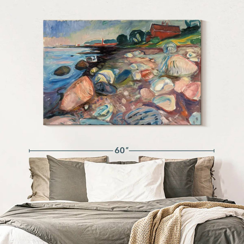 Avery Shore With Red House, H 34 po x l 51 po