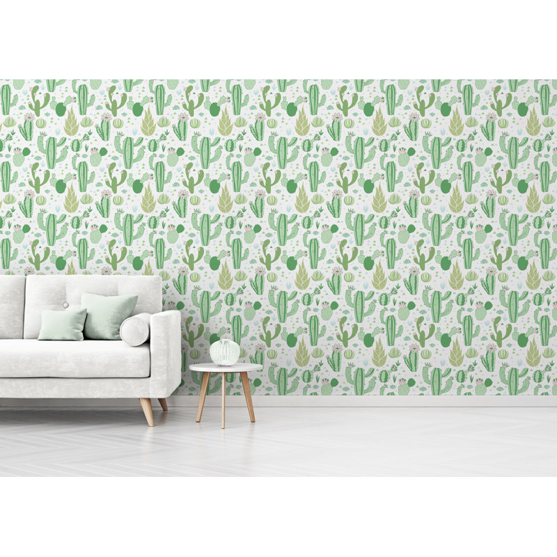Panneau de papier peint Agaat Cactus Meets Triangles, L 4 po x l 24 po