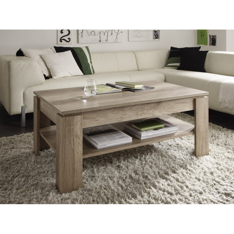 Heath Four Leg Coffee Table with Storage, Dark brown