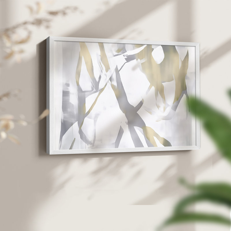 Abstract Series-LXXV -Framed Print - Restickable, 16" H x 20" W, White