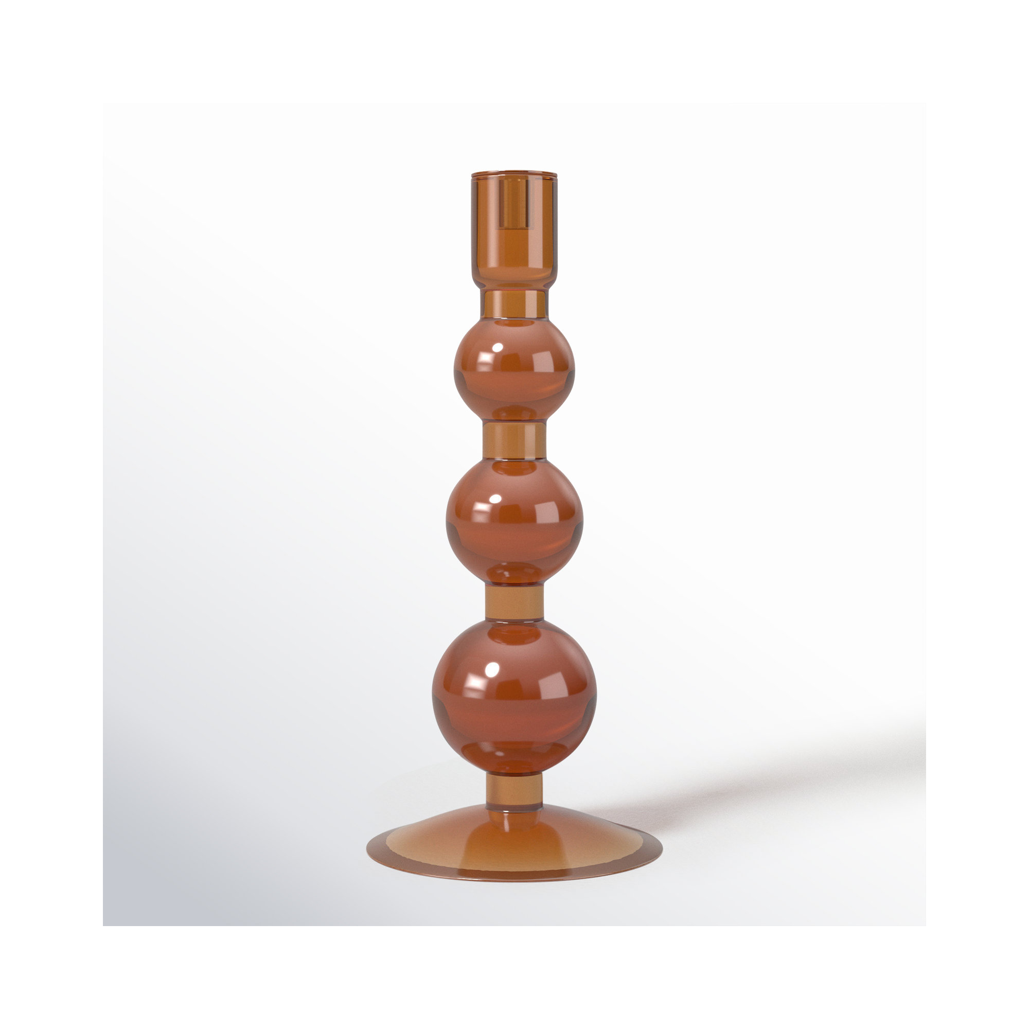 Geri Recycled Glass Candle Holder, Red, 13.4" H x 5.51" W x 5.51" D