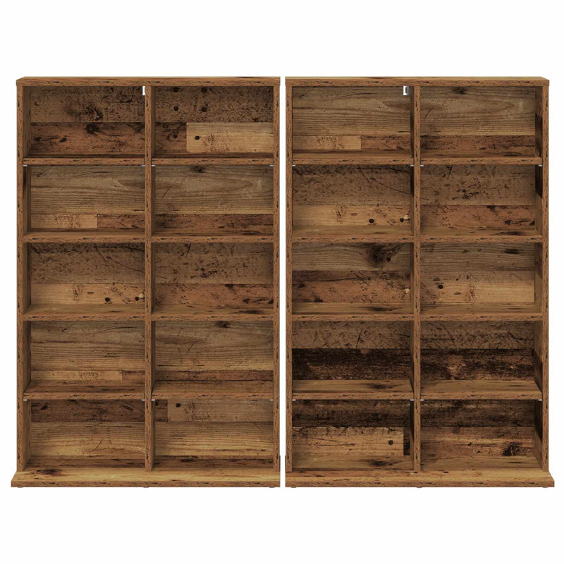 97.5 cm H Media Shelves, Old Wood
