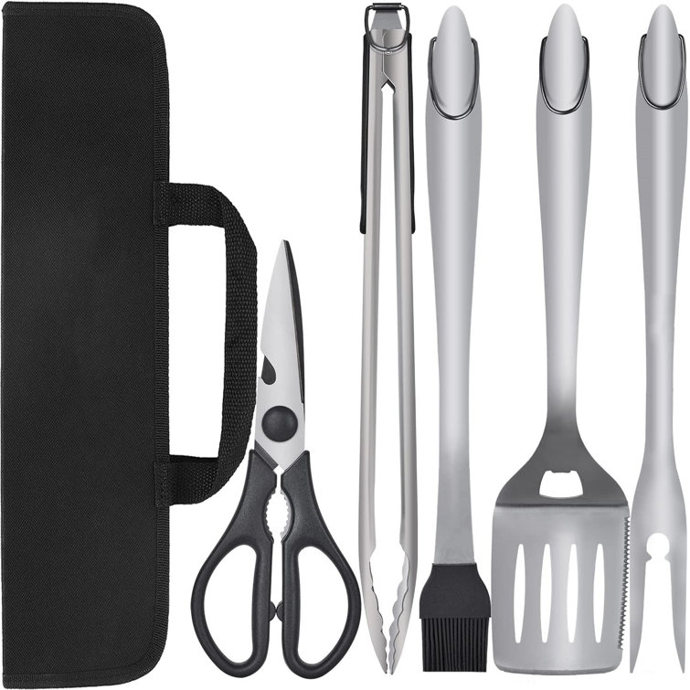 YardStash Stainless Steel Dishwasher Safe Grilling Tool Set