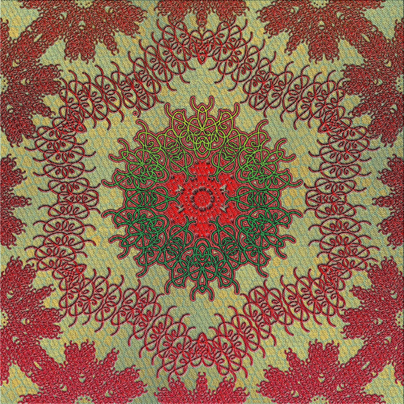 Rouge Tapis décoratif, Carré 4 pi