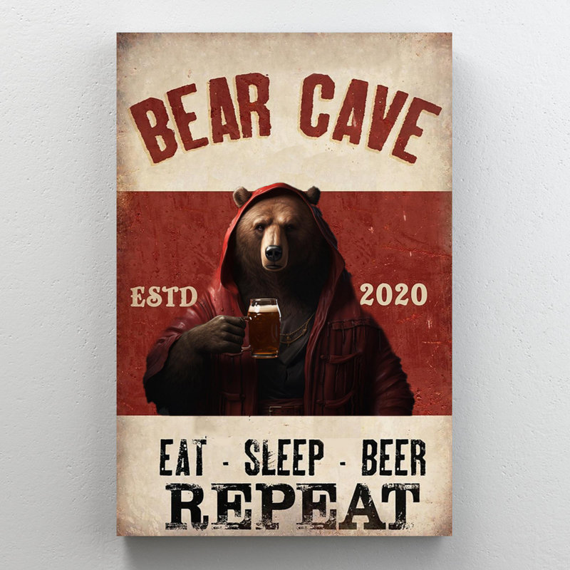 " Bear Cave ", 36" H x 24" W x 1.25" D
