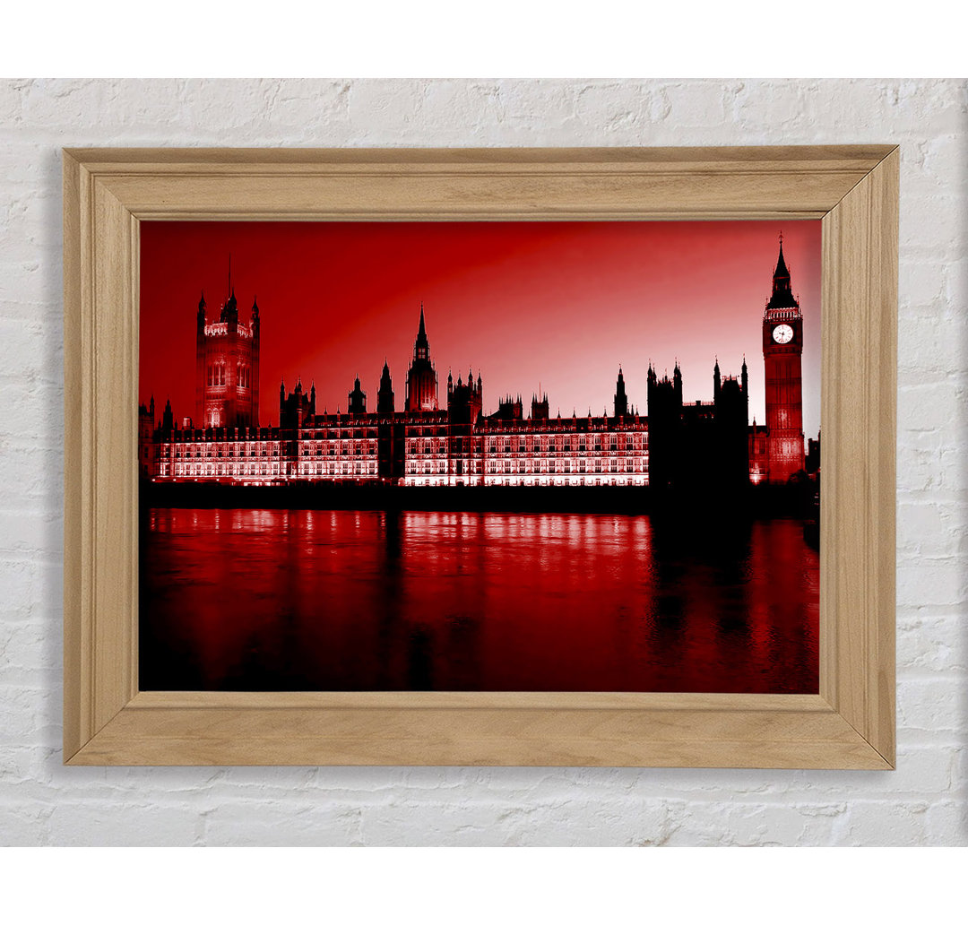 London Houses Of Parliament Rot - Einzelner Bilderrahmen Kunstdrucke