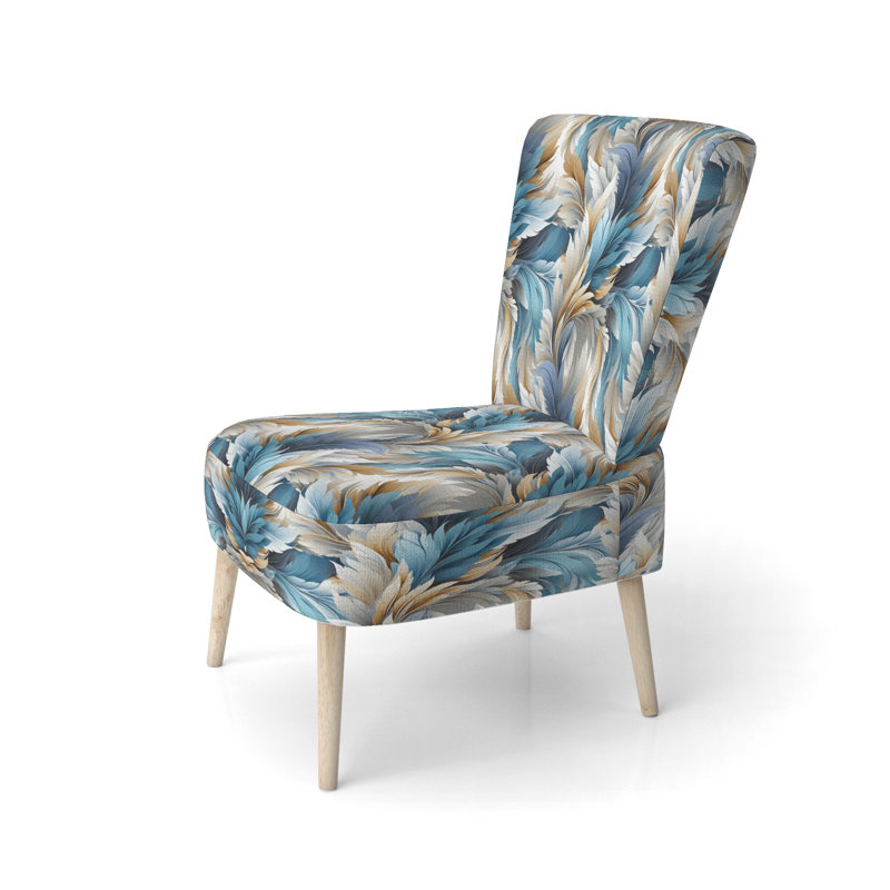 Chaise d'appoint rembourrée bleue et blanche Serenity