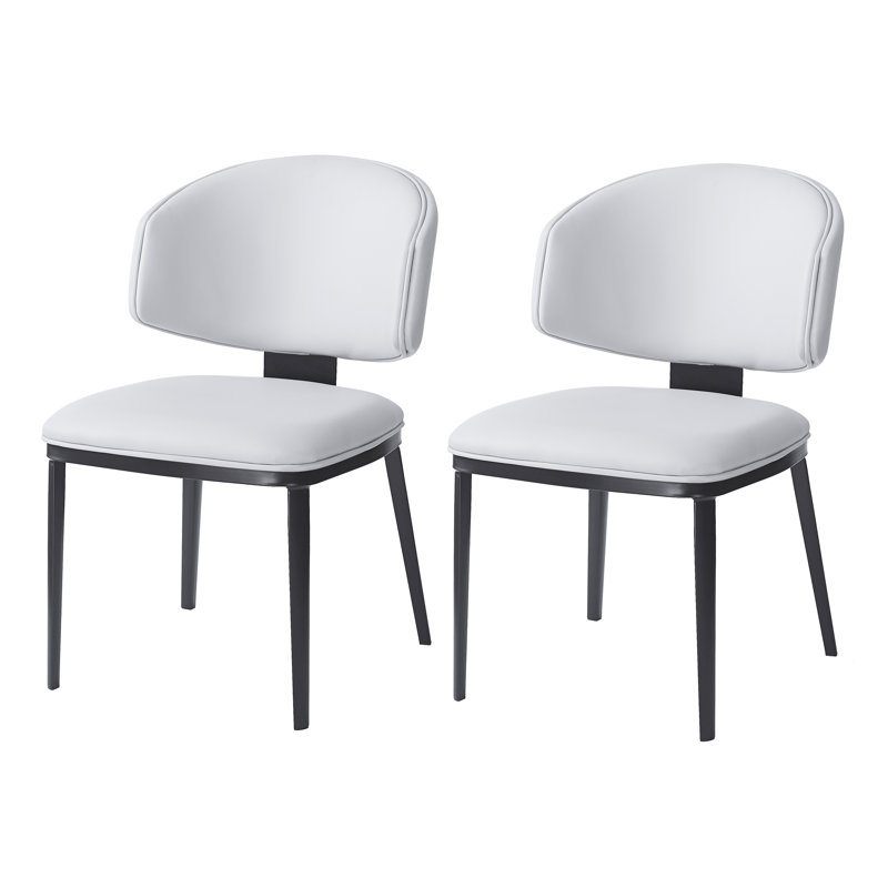 Bugarin PU Leather Upholstered Dining Chairs, White