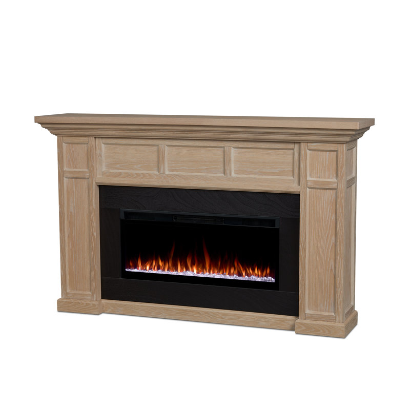 Alcott 75" Landscape Electric Fireplace by Real Flame, Smart, White Oak
