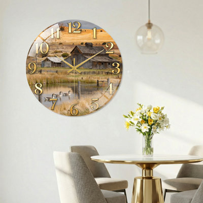 Horloge murale rustique en verre rustique