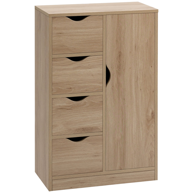 HOMCOM Freestanding Storage Cabinet, Oak