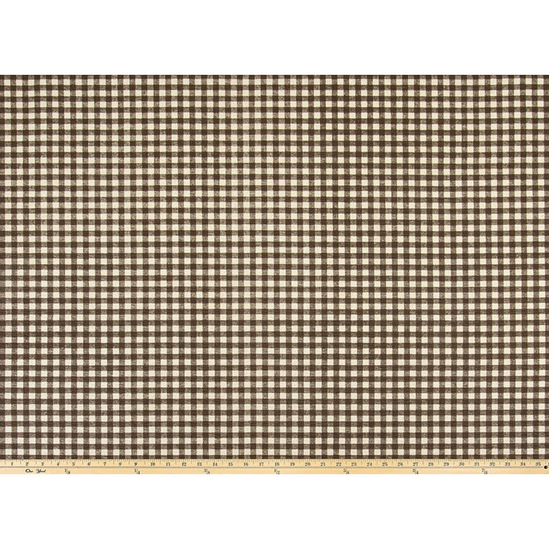 Chestnut Brown Gingham Curtains, 25" W x 84" L