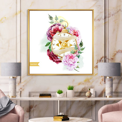 Boussole de fleurs - peinture sur toile