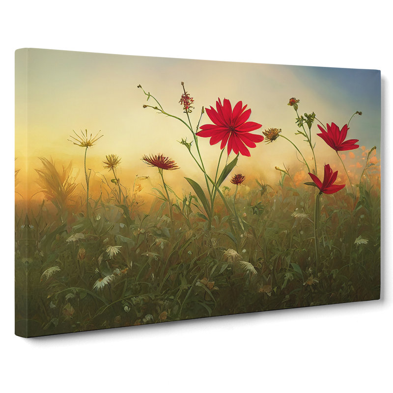 Dramatic Wildflowers Floral - Wrapped Canvas Photograph - Wrapped Canvas, 35cm H x 50cm W x 3cm D