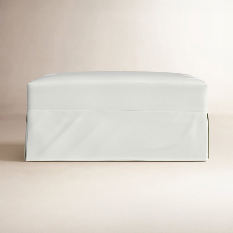 Cranbrook Slipcovered Ottoman, Bayou Off White Canvas