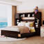 Lit en bois avec armoire et tablette tout-en-un-1205873029
