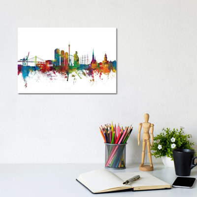 Gothenburg, Sweden Skyline by Michael Tompsett - 1 Piece Wrapped Canvas Wall Art